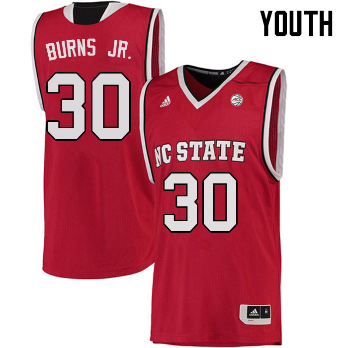 Youth #30 DJ Burns Jr. NC State Wolfpack College Basketball Jerseys Sale-Red - Click Image to Close